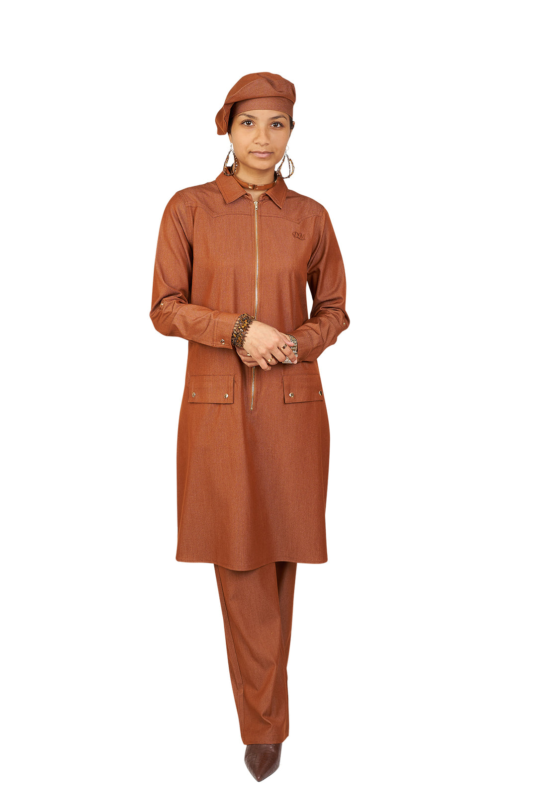 Women's Cropped turtleneck in dégradé knit | Orange | Diesel